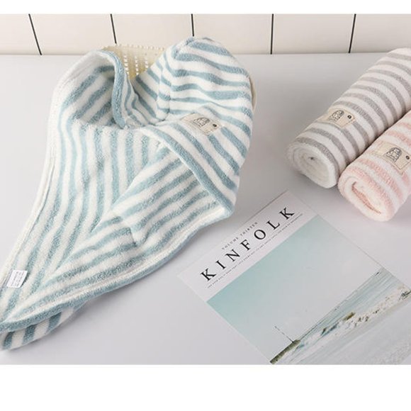 Breathable Strips microfiber Hair Turban Wraps - Perfect Gift(Pink) - Picture 7 of 16